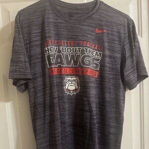 Nike 2021 Georgia Bulldogs NCAA T-Shirt Adult Size Large Heather Gray Dri Fit